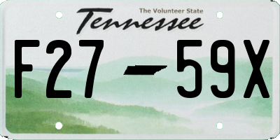 TN license plate F2759X