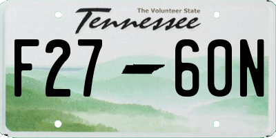 TN license plate F2760N