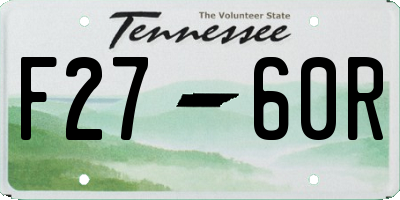 TN license plate F2760R