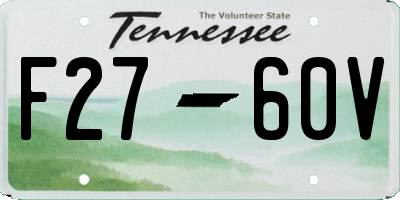 TN license plate F2760V