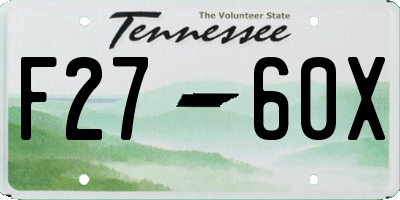 TN license plate F2760X