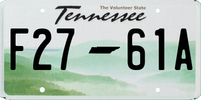 TN license plate F2761A