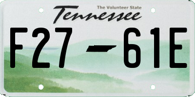 TN license plate F2761E