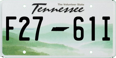 TN license plate F2761I