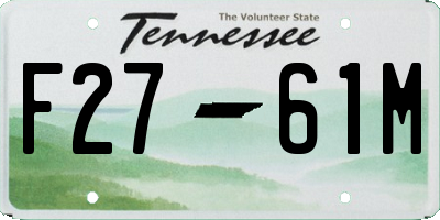 TN license plate F2761M