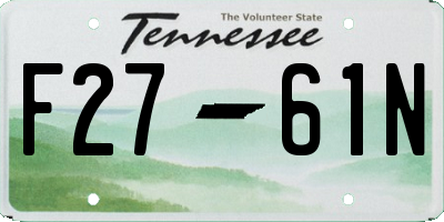 TN license plate F2761N