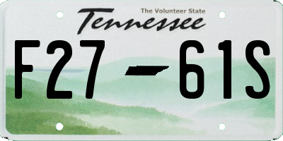 TN license plate F2761S