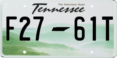 TN license plate F2761T