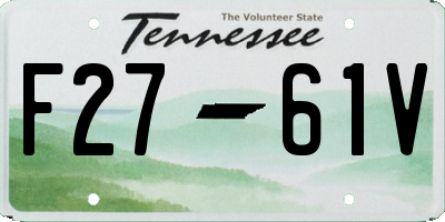 TN license plate F2761V