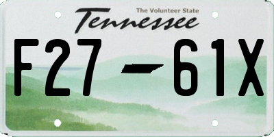 TN license plate F2761X