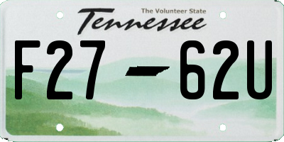 TN license plate F2762U