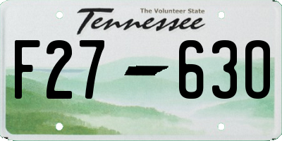 TN license plate F2763O