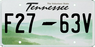 TN license plate F2763V