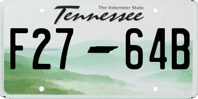 TN license plate F2764B