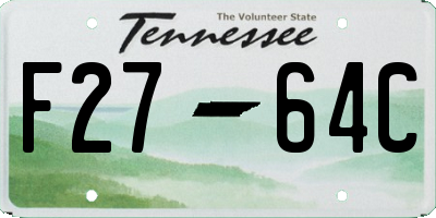 TN license plate F2764C