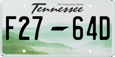 TN license plate F2764D
