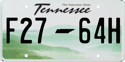TN license plate F2764H