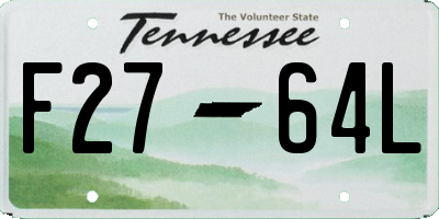TN license plate F2764L