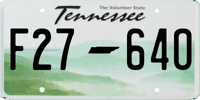 TN license plate F2764O