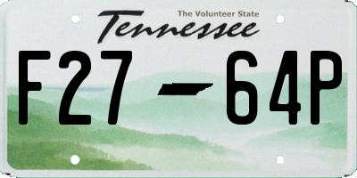 TN license plate F2764P