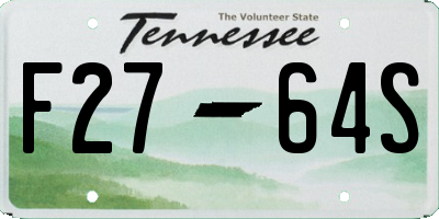 TN license plate F2764S
