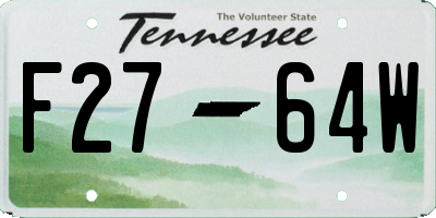 TN license plate F2764W