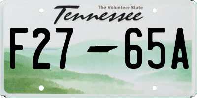TN license plate F2765A