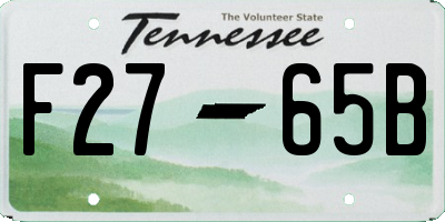 TN license plate F2765B