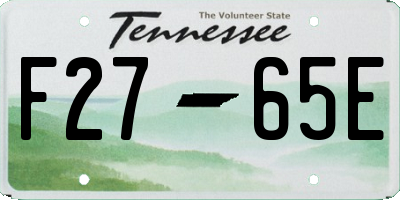 TN license plate F2765E