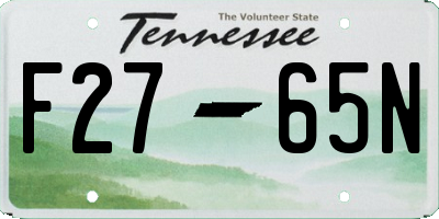 TN license plate F2765N