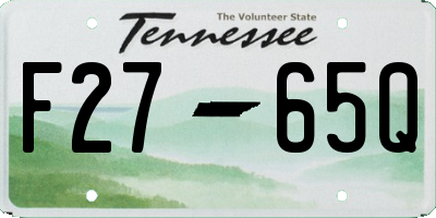 TN license plate F2765Q