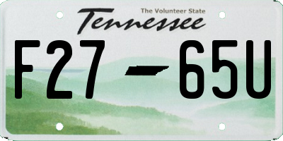 TN license plate F2765U