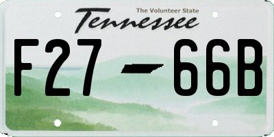 TN license plate F2766B