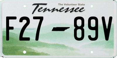 TN license plate F2789V
