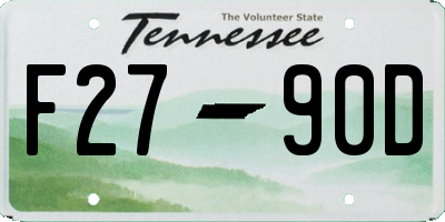 TN license plate F2790D