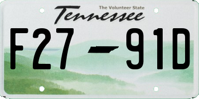 TN license plate F2791D