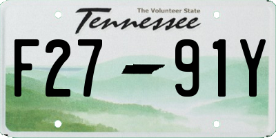 TN license plate F2791Y