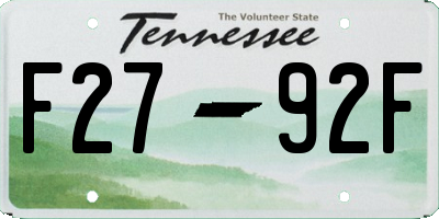 TN license plate F2792F