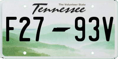 TN license plate F2793V