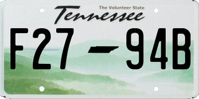 TN license plate F2794B