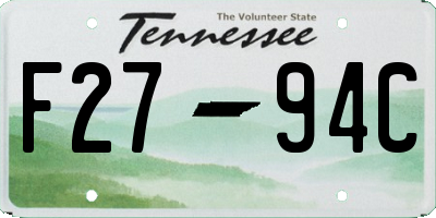 TN license plate F2794C