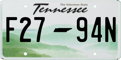 TN license plate F2794N