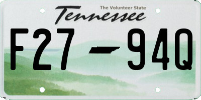 TN license plate F2794Q