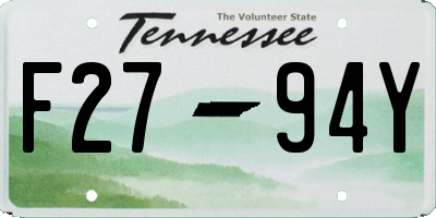 TN license plate F2794Y