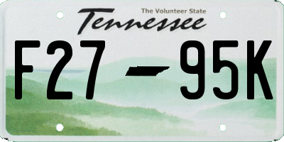 TN license plate F2795K