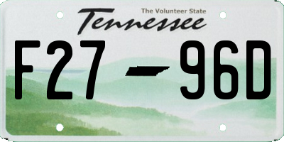 TN license plate F2796D