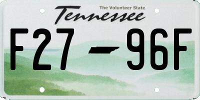 TN license plate F2796F