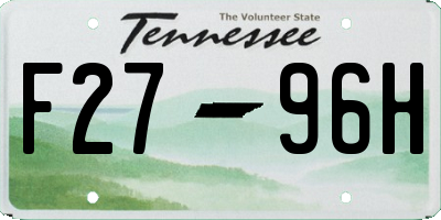 TN license plate F2796H