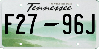 TN license plate F2796J