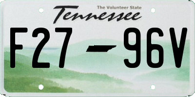 TN license plate F2796V